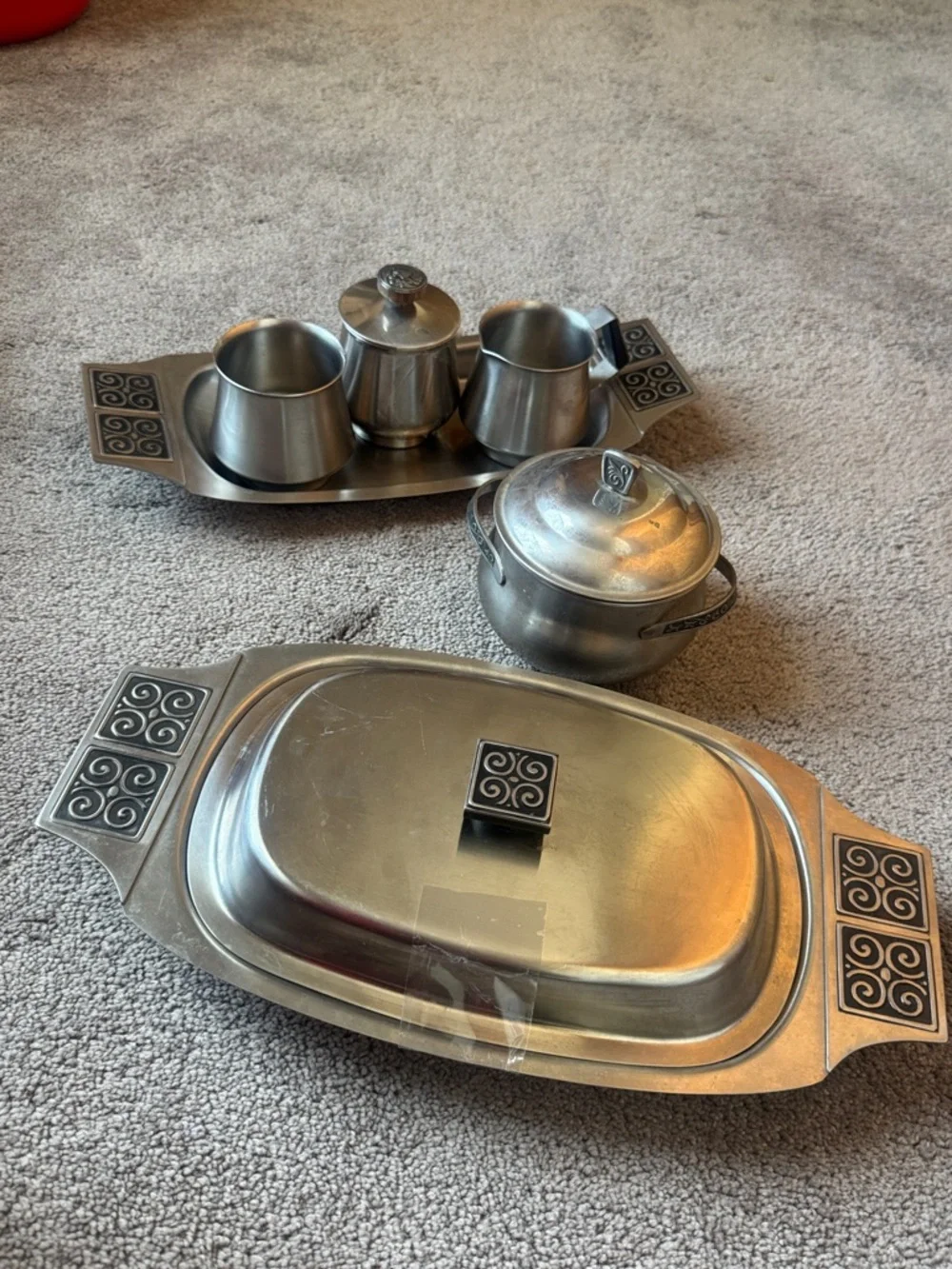 Rogers-Insilco Fashion & International Decorator Vintage Stainless Serving Set